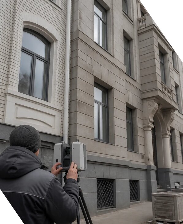 Лазерное сканирование фасадов зданий для обследования в Балакове